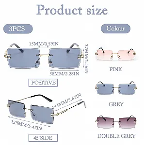 Сонцезахисні окуляри Ретро YEWCEP 3 шт, унісекс, рожеві synthetic.ua - Фото 1