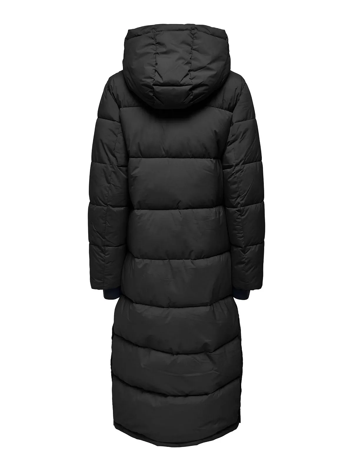 Женское стеганое пальто ONLY со съемным капюшоном и ребристыми манжетами, фото №2
