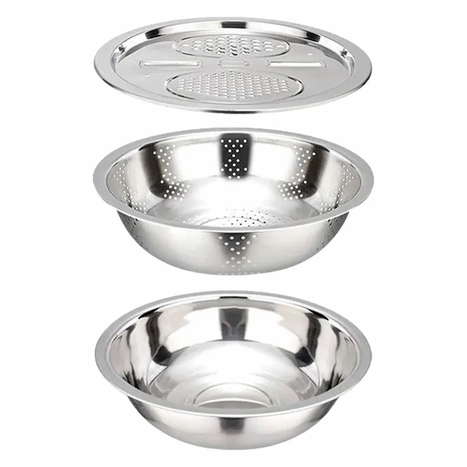 Миска-терка багатофункціональна для нарізки фруктів з нержавіючої сталі, фото №9
