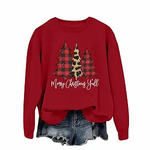 Женский свитшот с длинными рукавами с принтом "Merry Christmas Letter Christmas Tree" с капюшоном - Фото 1