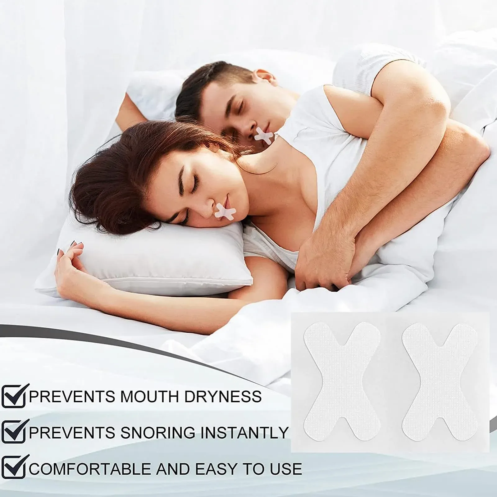 Смужки від хропіння X Shape Advanced Gentle Sleep Strips 120 шт. для зменшення хропіння та нічного сну, фото №2 Смужки від хропіння X Shape Advanced Gentle Sleep Strips 120 шт. для зменшення хропіння та нічного сну, фото №2