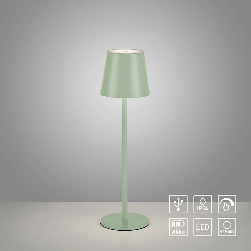 Настільна лампа SellTec LED Акумуляторна USB Сенсорний димер IP54 Зелена, фото №6