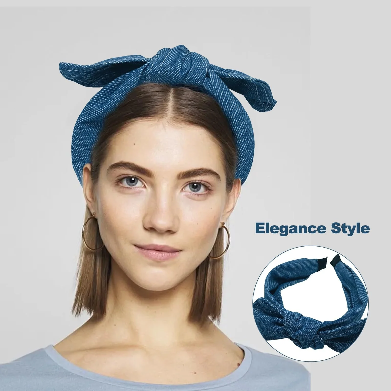 Обруч на голову Денім VASANA Синя, фото №7 Обруч на голову Денім VASANA Синя, фото №7