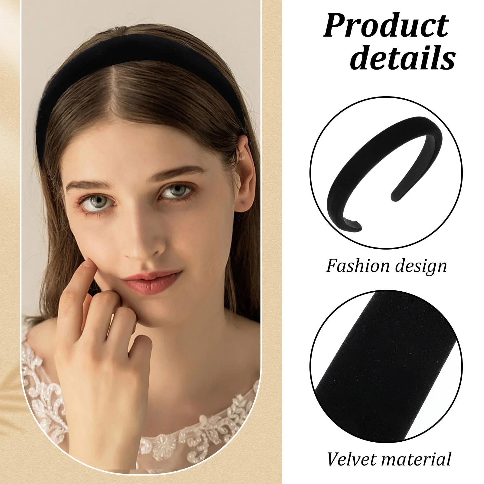 Обруч Чорний Оксамитовий 1 cm, 2 cm, 3 cm, Набір з 3 штук, фото №3 Обруч Чорний Оксамитовий 1 cm, 2 cm, 3 cm, Набір з 3 штук, фото №3