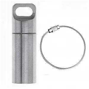 Коробка для таблеток SuperglockT Mini, нержавіюча сталь, водонепроникна, міні-капсула, аварійний інструмент - Фото 1