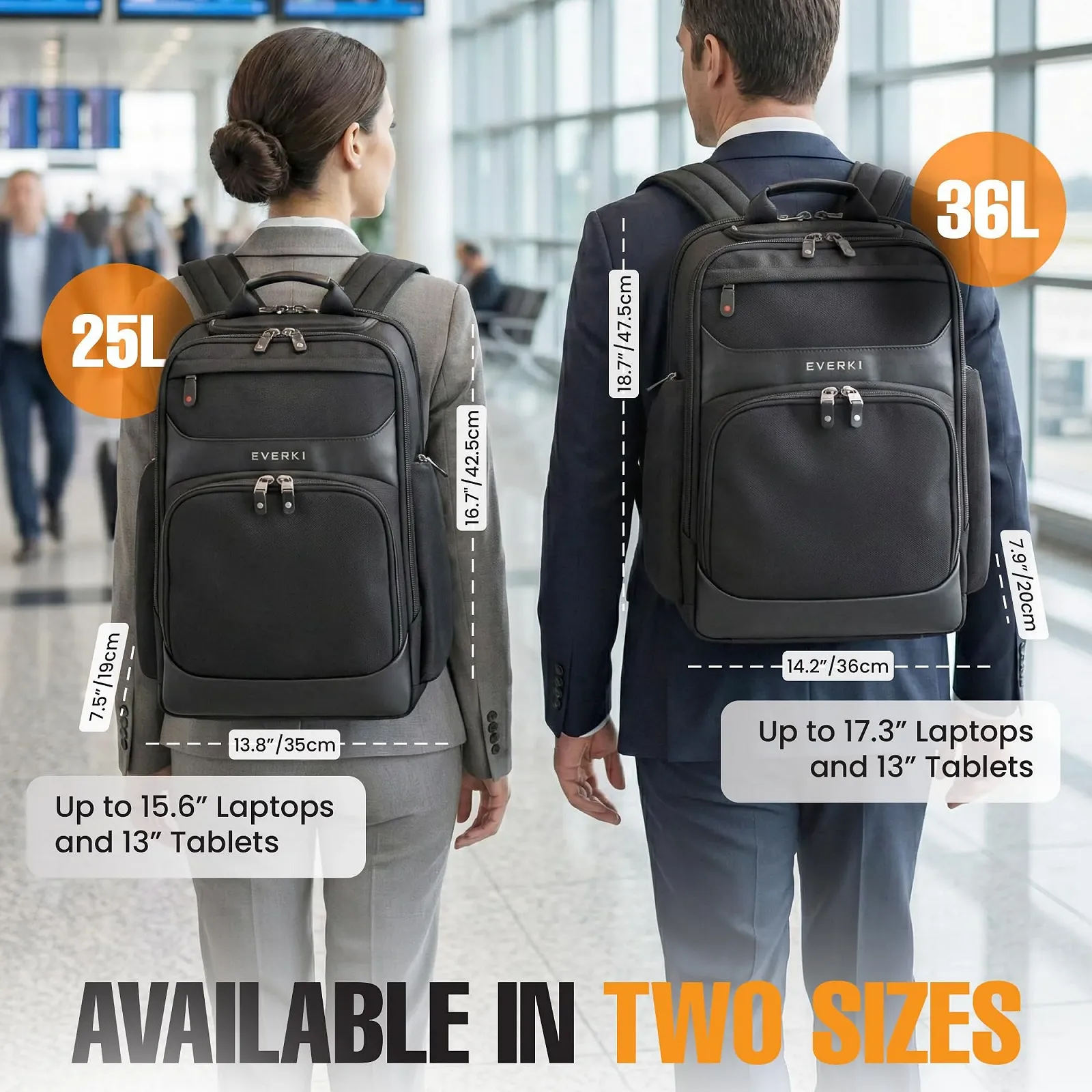 Бізнес-рюкзак Everki Onyx Ballistic Nylon and Leather 15.6 inches Black, фото №7