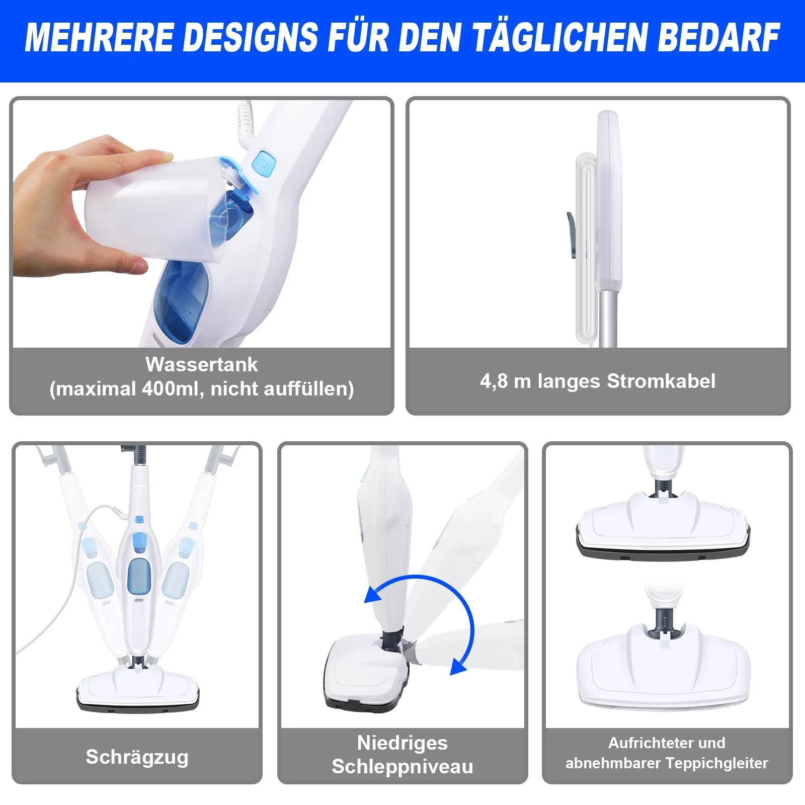 Паровая швабра Shark 3-в-1 для твердого пола 400 мл, фото №6