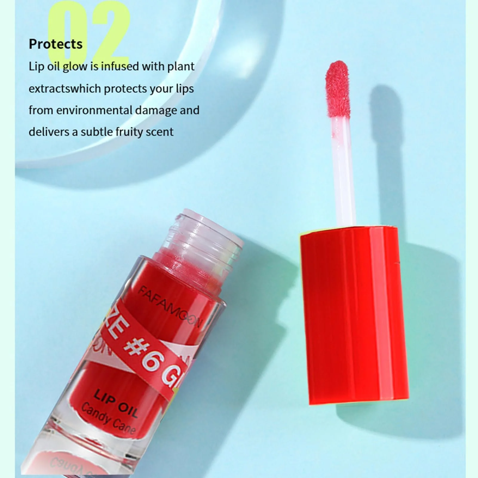 Блиск для губ двоколірний зволожуючий, набір олій, блискучий (2 шт), фото №6