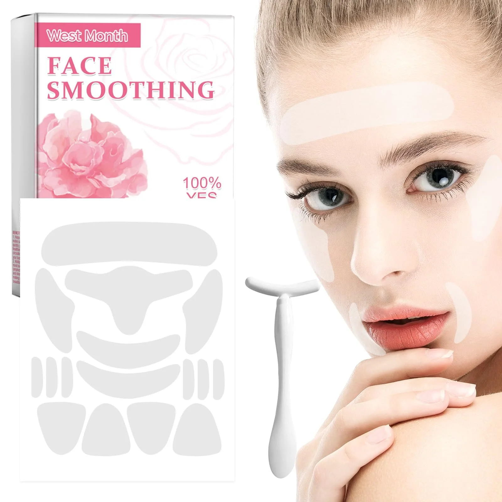 Патчі проти зморшок для обличчя, зволожуючі, покращують стан шкіри, підходять для чола, очей, щік та інших ділянок, фото №1