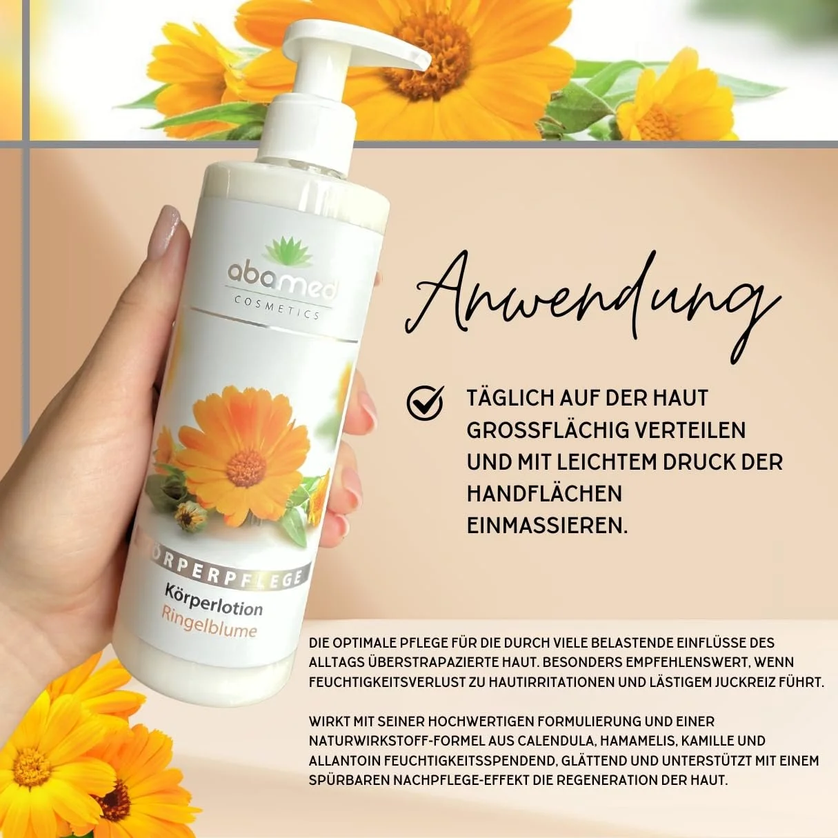 Лосьйон для тіла Calendula Особливо зволожуючий і розгладжуючий з помітним ефектом догляду 300 мл, фото №3