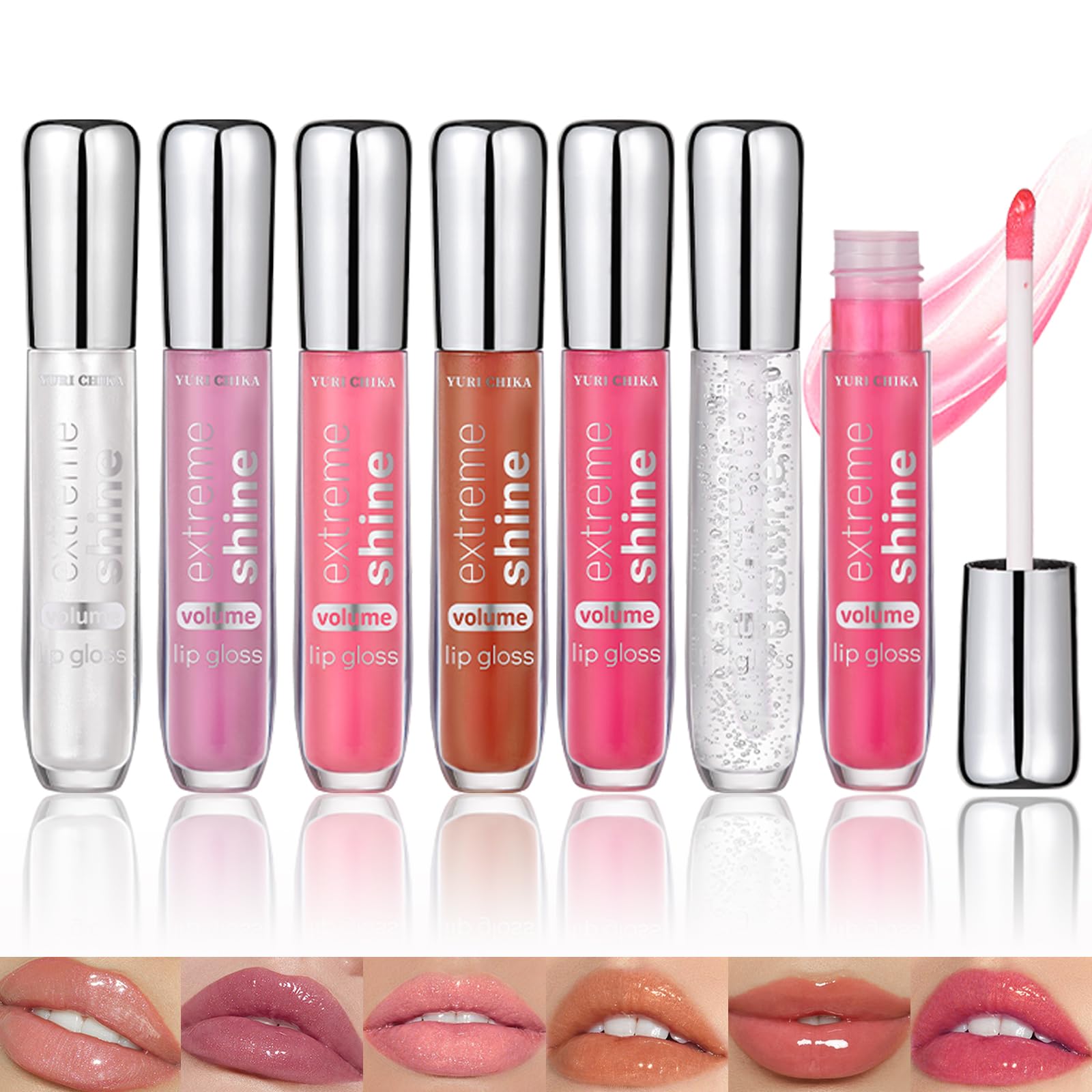 Блеск для губ Baorder Shimmery Set Shiny Smooth Soft Liquid Lip Glosses Lip Stain Moisturising Lip Glaze 6 штук, фото №1