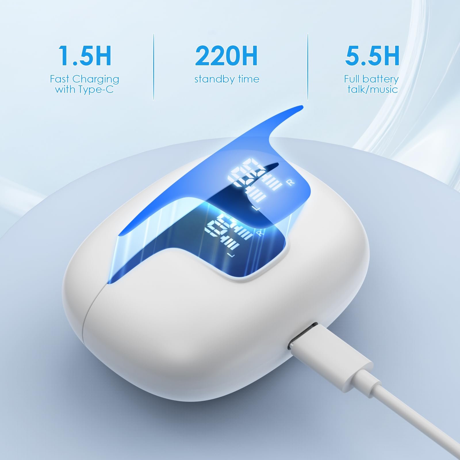 Наушники-переводчики Gueray AI с поддержкой приложения, Bluetooth 5.4, внутренние для iOS и Android, 6 режимов и 112 языков, фото №4