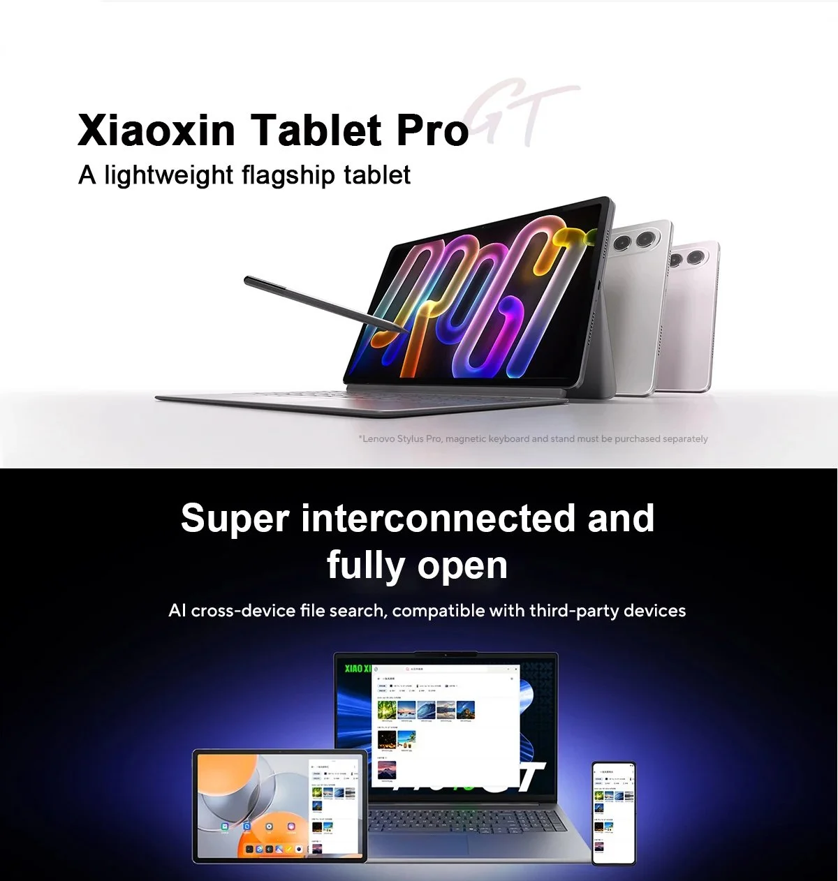 Планшет Lenovo Xiaoxin Pad Pro GT 11.1'' 2025 8/256Gb Snapdragon 8 Gen3 WiFi Grey, фото №4