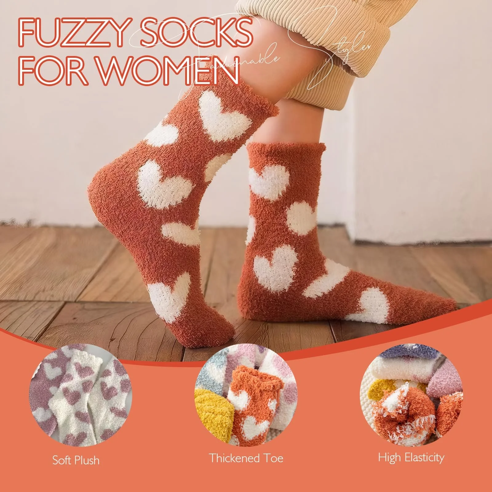 Шкарпетки Жіночі 39-42 М'які Кораловий Фліс (5 пар), фото №3