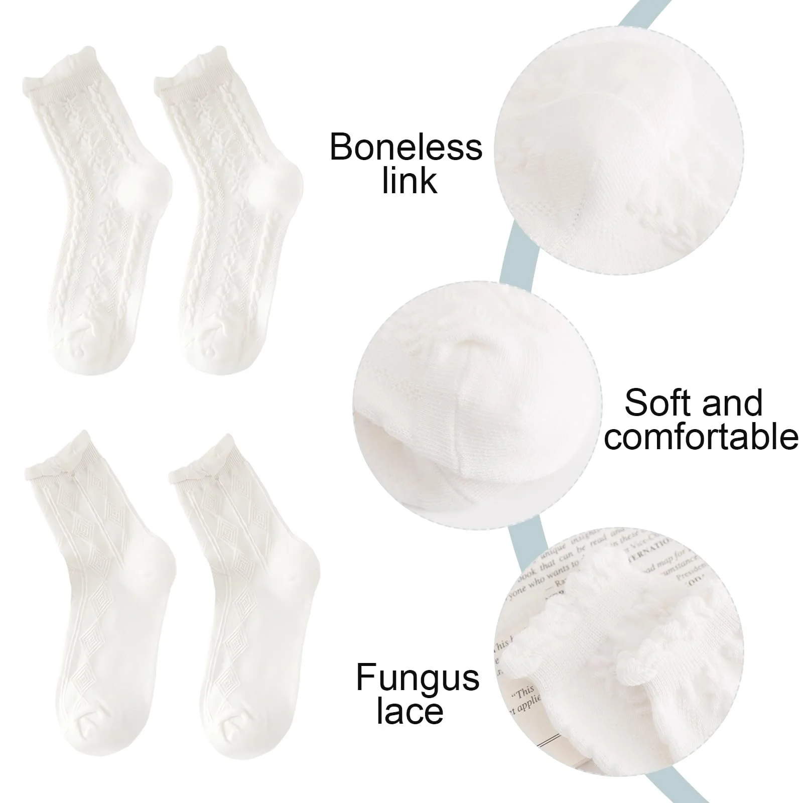 Носки Белые с Рюшами (2 пары), фото №4