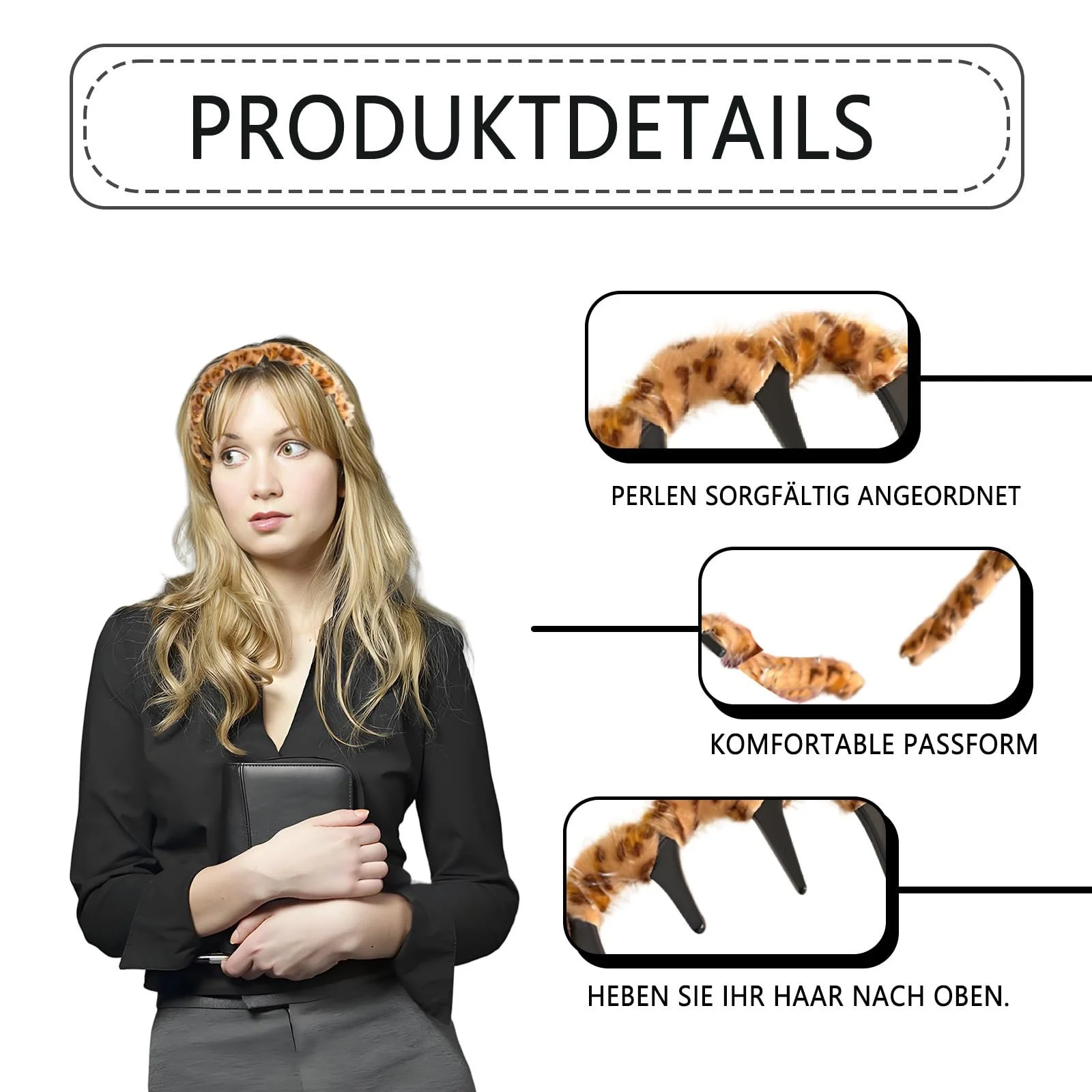 Набір з 3 елегантних текстурних жіночих обручів для волосся, фото №3