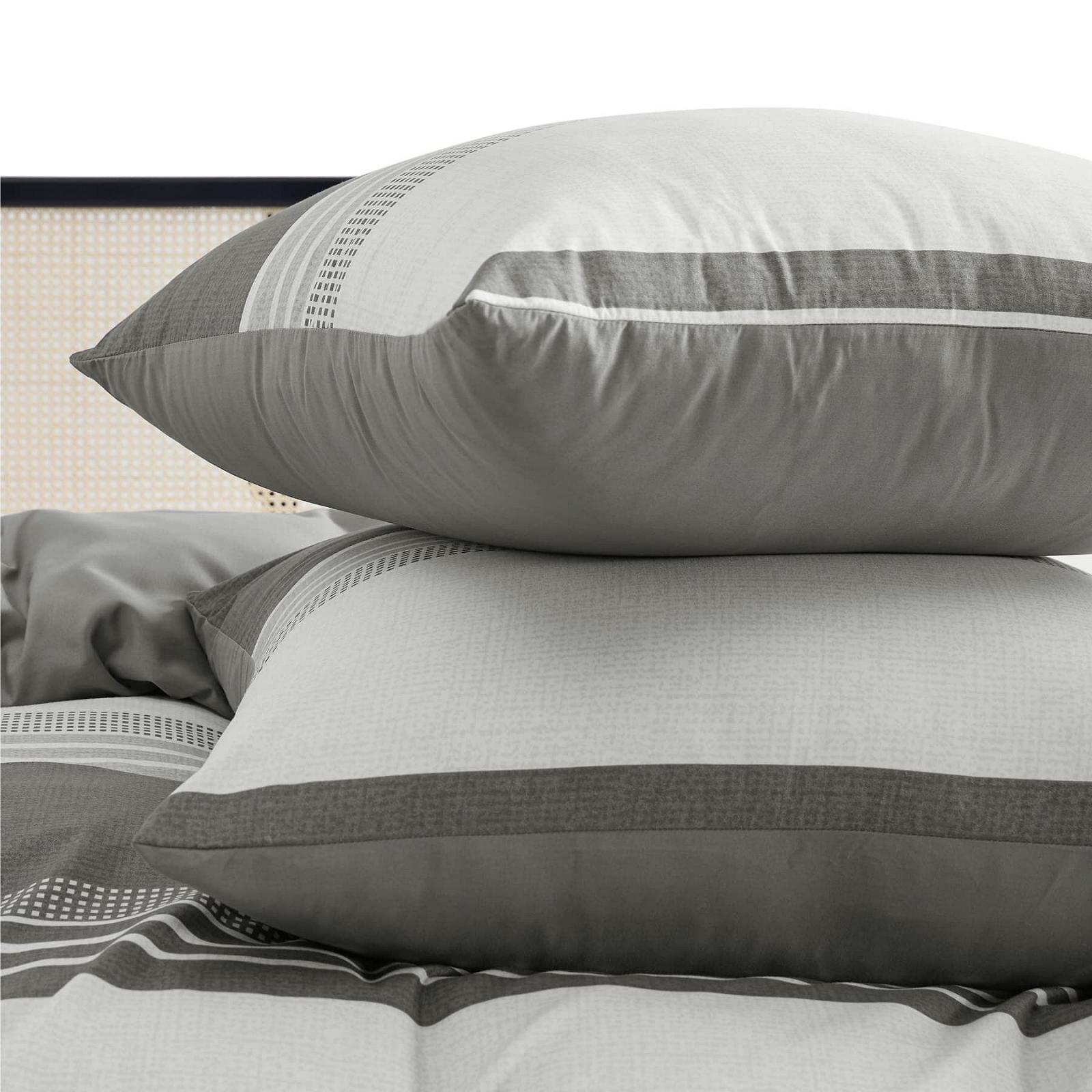 Постільна білизна Bedsure, 2 предмети, 135 x 200 см - Комплекти постільної білизни, сірий, 135 x 200 см, мікрофібра, з наволочкою 80 x 80 см, підодіяльник у смужку на блискавці, фото №8