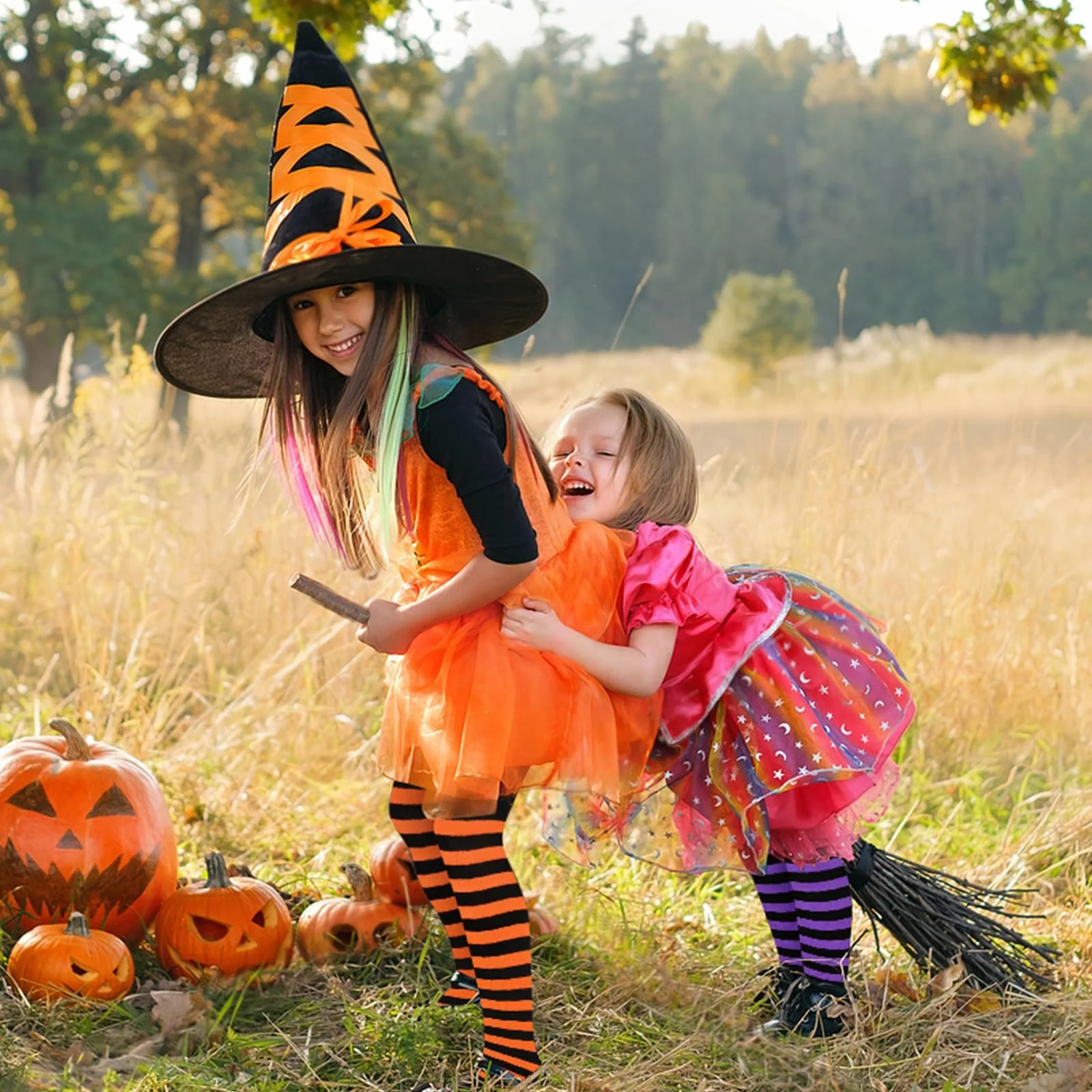 Жіночі гольфи в смужку для Хелловіну (2 пари), фото №6 Жіночі гольфи в смужку для Хелловіну (2 пари), фото №6