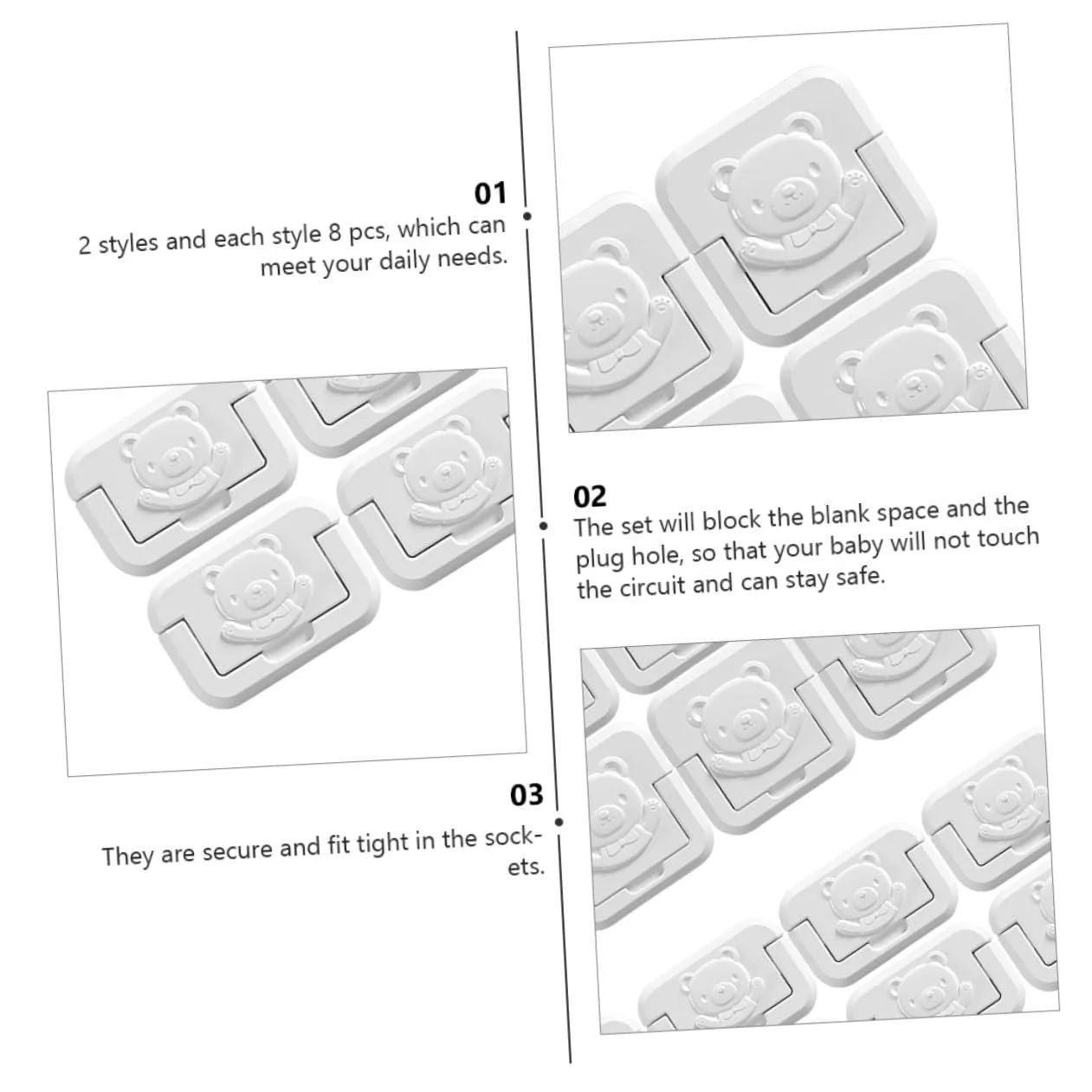 Заглушки для розеток HEMOTON Pack of 16 Plastic, фото №6