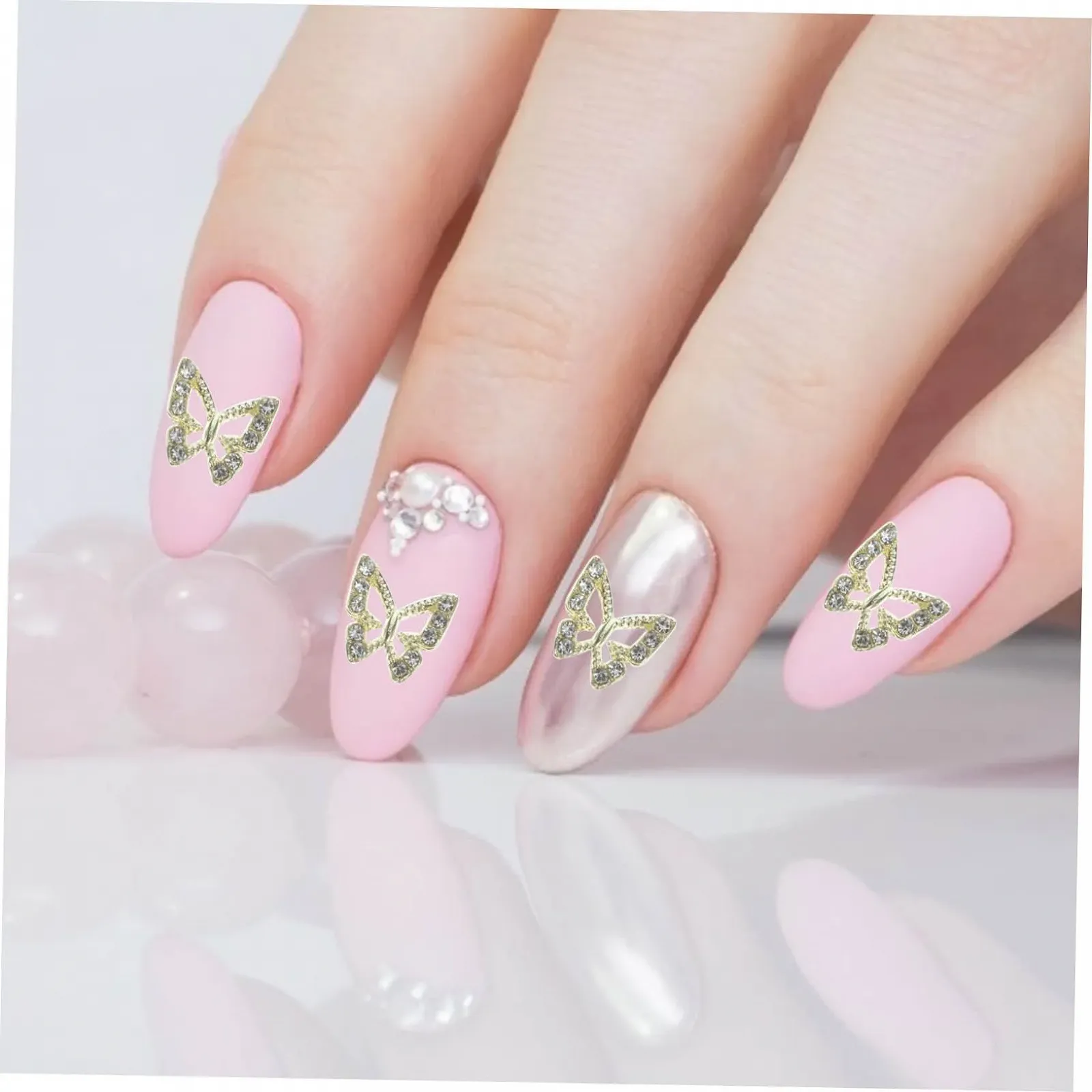 Украшения для ногтей Бабочки со стразами, 20 шт, фото №9