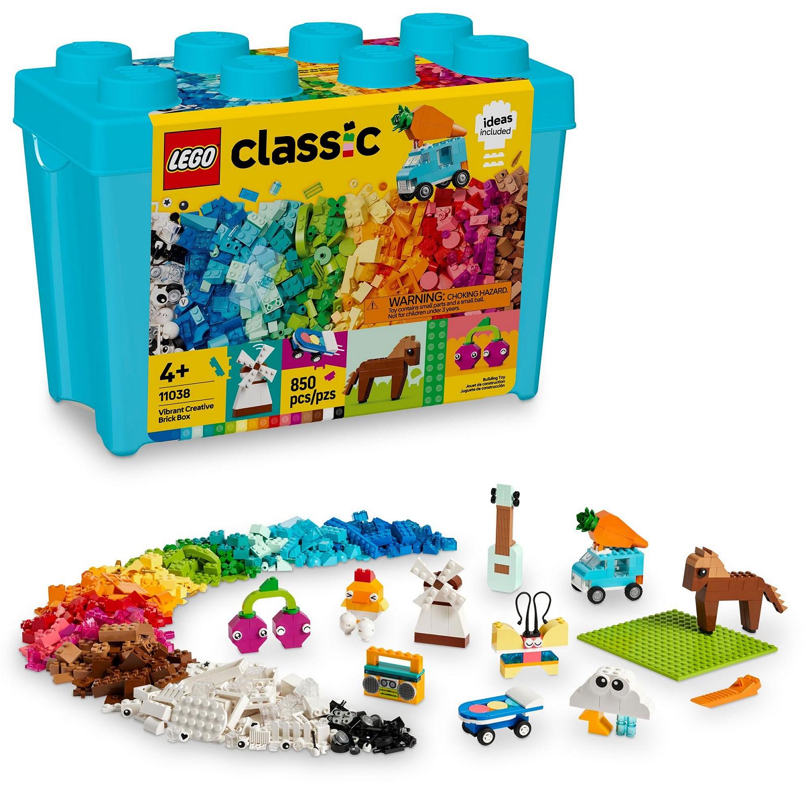Набор LEGO Classic Яркие Творческие Кирпичики для Конструирования с Единорогом, Скейтбордом, Гитарой, Самолётом и Другими на День Рождения для Девочек 4 лет, фото №1