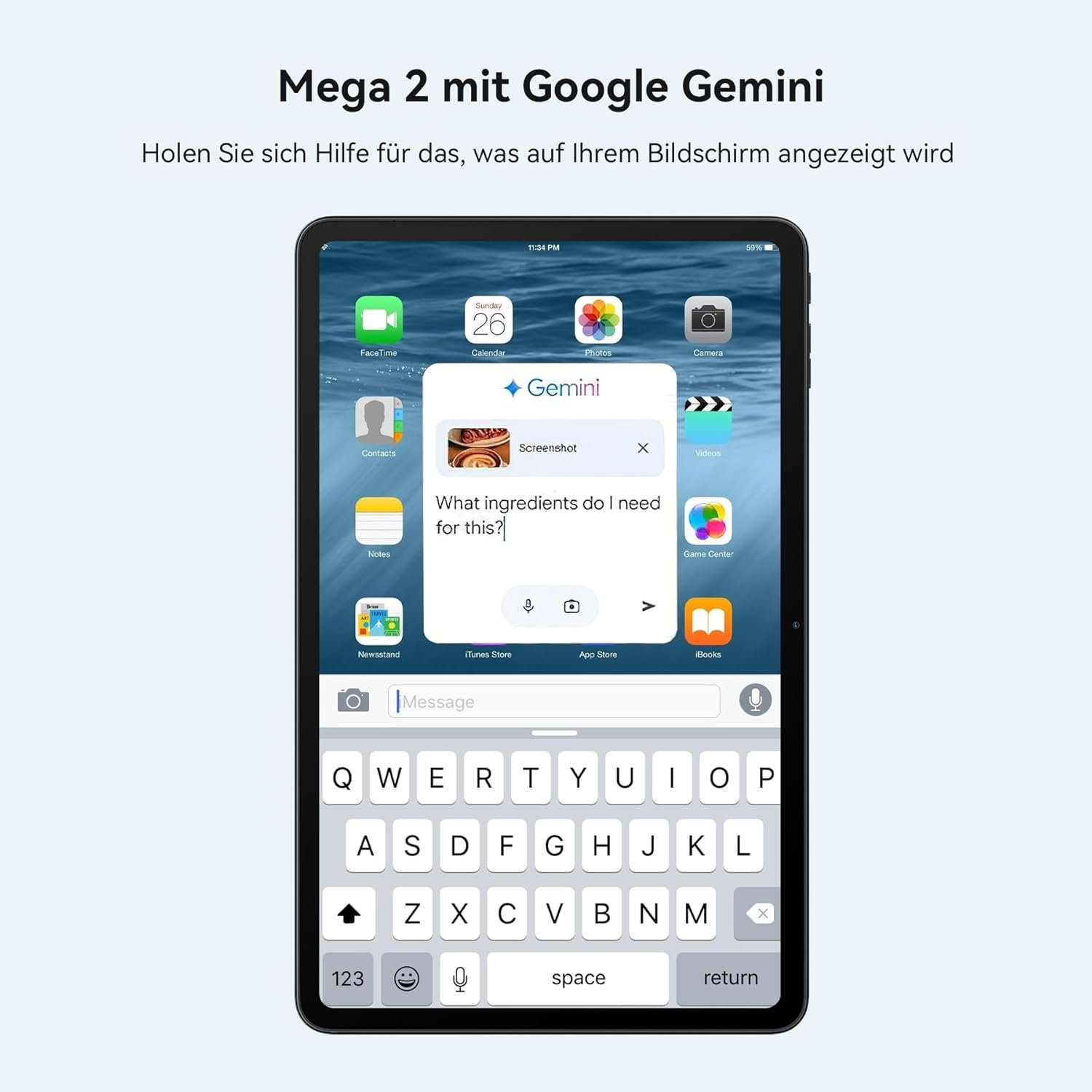 Планшет 12" Full HD Blackview Mega 2 8/256Gb 4G 2-SIM 8 ядер Android 15 9000 mAh Ice Blue, фото №5
