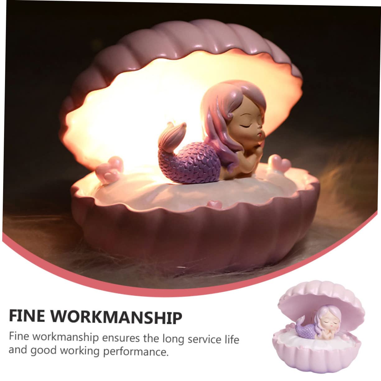 Ночник OSALADI Mermaid Star Light Children's Table Lamp Resin Fairy, фото №5