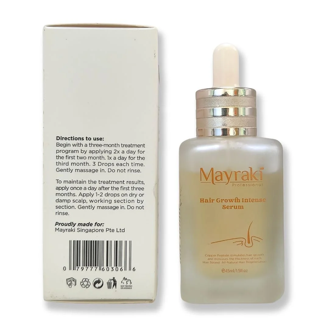 Інтенсивний засіб для волосся Mayraki Professional Mayraki з мідним пептидом Ghk-Cu Dht Blocker для густішого та міцнішого росту волосся 45 мл, фото №3