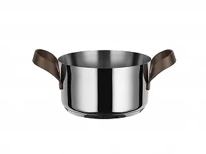 Кастрюля Alessi PU101/16 с двумя ручками нержавеющая сталь 11.7 x 22.5 x 21.7 см коричневая - Фото 1
