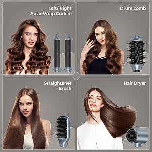 Стайлер для волосся 5-в-1 Airstyler з двигуном 110,000 rpm, функцією фена, іонізацією 320 млн та насадками для завивки Light Quiet synthetic.ua - Фото 1