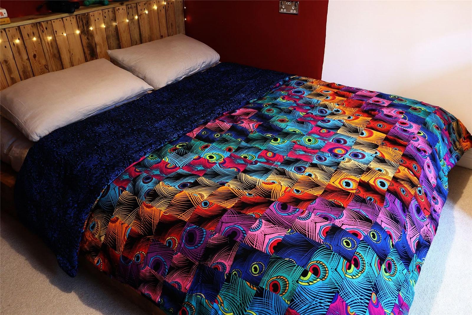 Покривало клаптикове LOUDelephant ручної роботи з принтом, фото №2 Покривало клаптикове LOUDelephant ручної роботи з принтом, фото №2