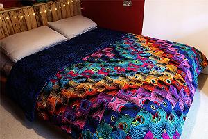 Покривало клаптикове LOUDelephant ручної роботи з принтом synthetic.ua - Фото 1