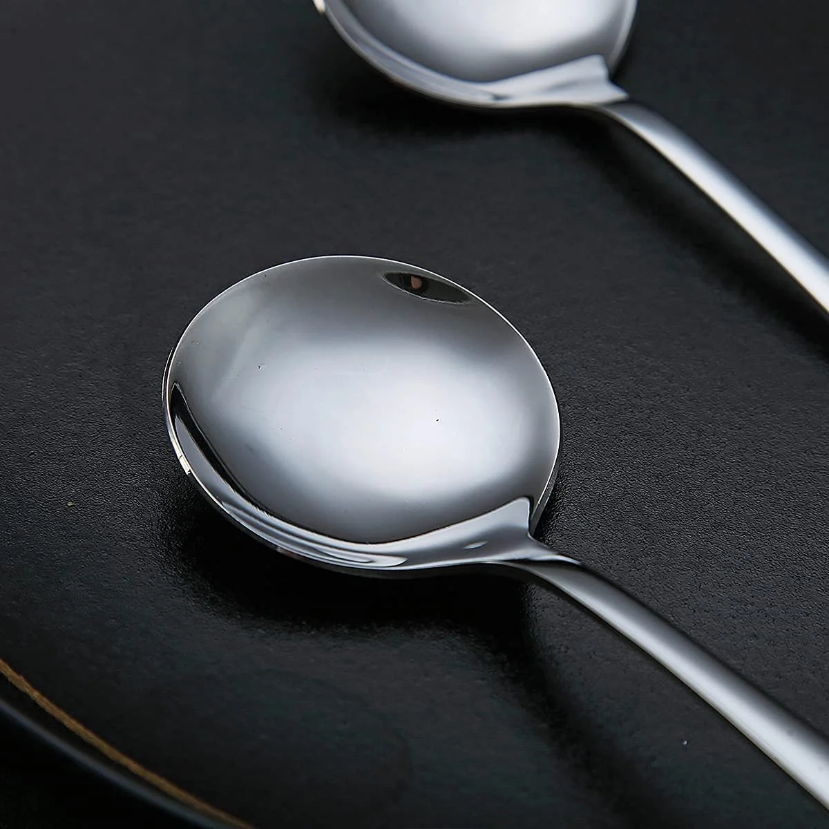 Ложка для супу Berglander, 6 шт., з нержавіючої сталі, кругла, класична блискуча, фото №5