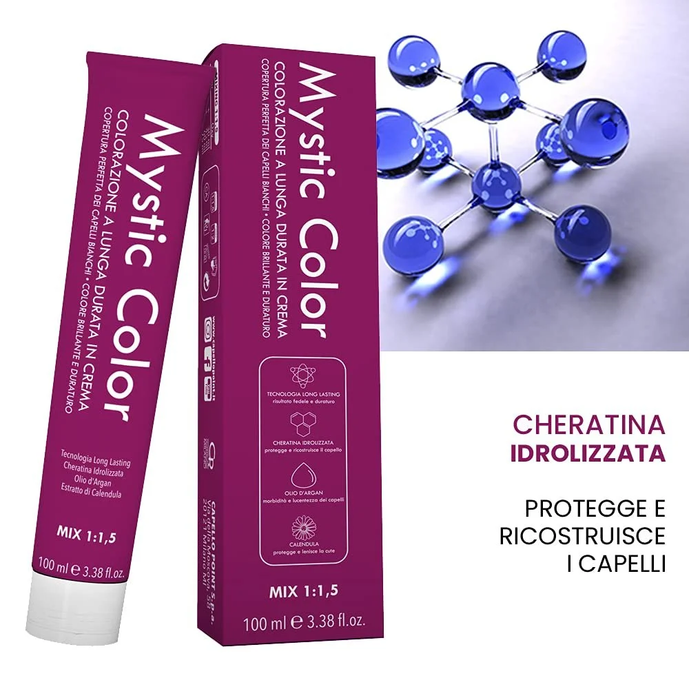 Крем-фарба Mystic Colour стійка з аргановою олією та календулою 7.2 Фіолетовий блонд 100 мл, фото №4