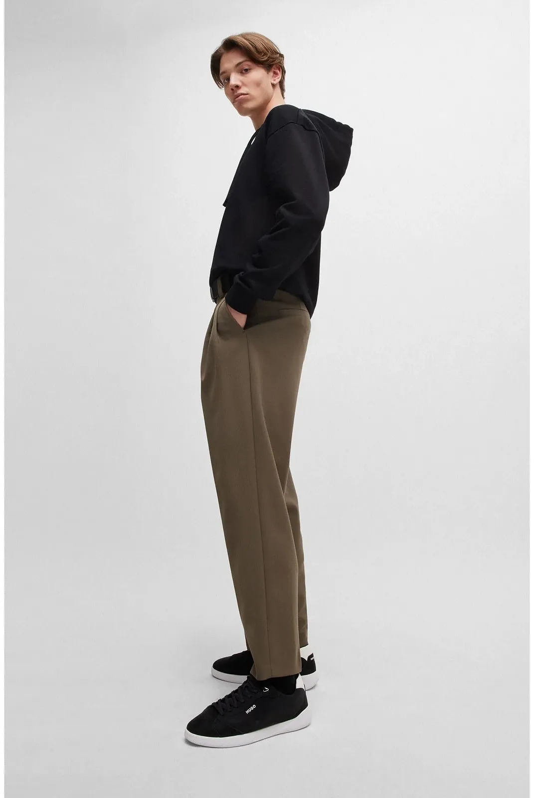 Кросівки HUGO Riven Tenn Штучна шкіра на шнурівці з логотипом, фото №3