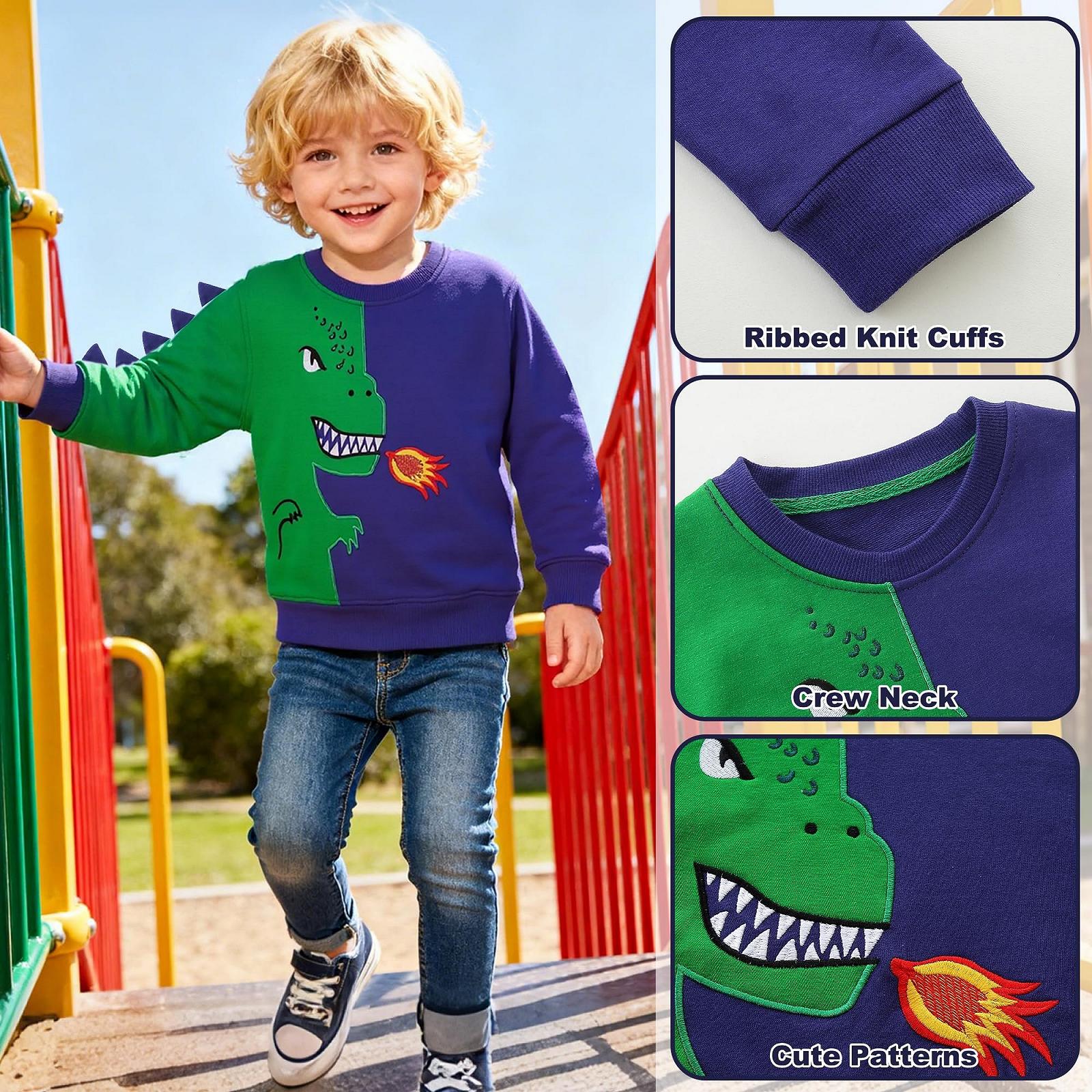 Світшот Tokeya для хлопчиків, дитячий пуловер, бавовняний теплий з довгими рукавами, фото №3