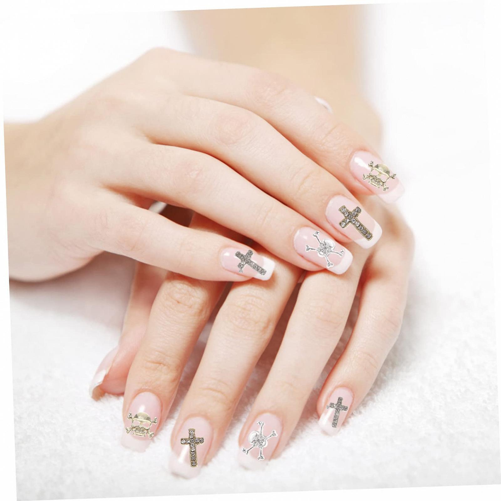 Аксессуары для ногтей Mikinona, 30 шт, Хэллоуин, блестящие черепа, подвески, украшения для ногтей, металлический сплав, 3D, фото №4