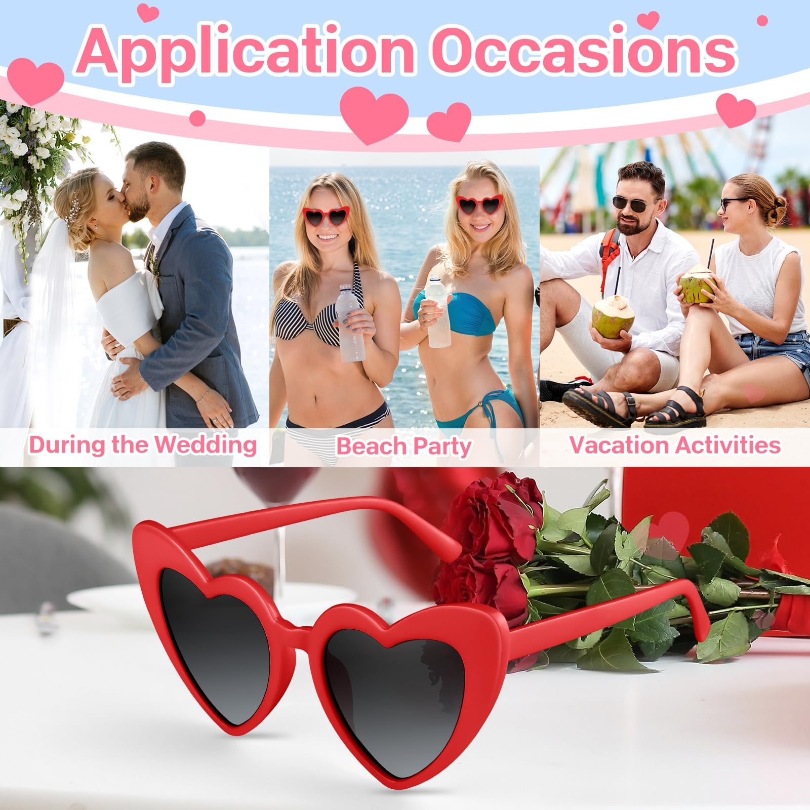 Сонцезахисні окуляри Серце BOUBONI (6/12/24 шт.), фото №4