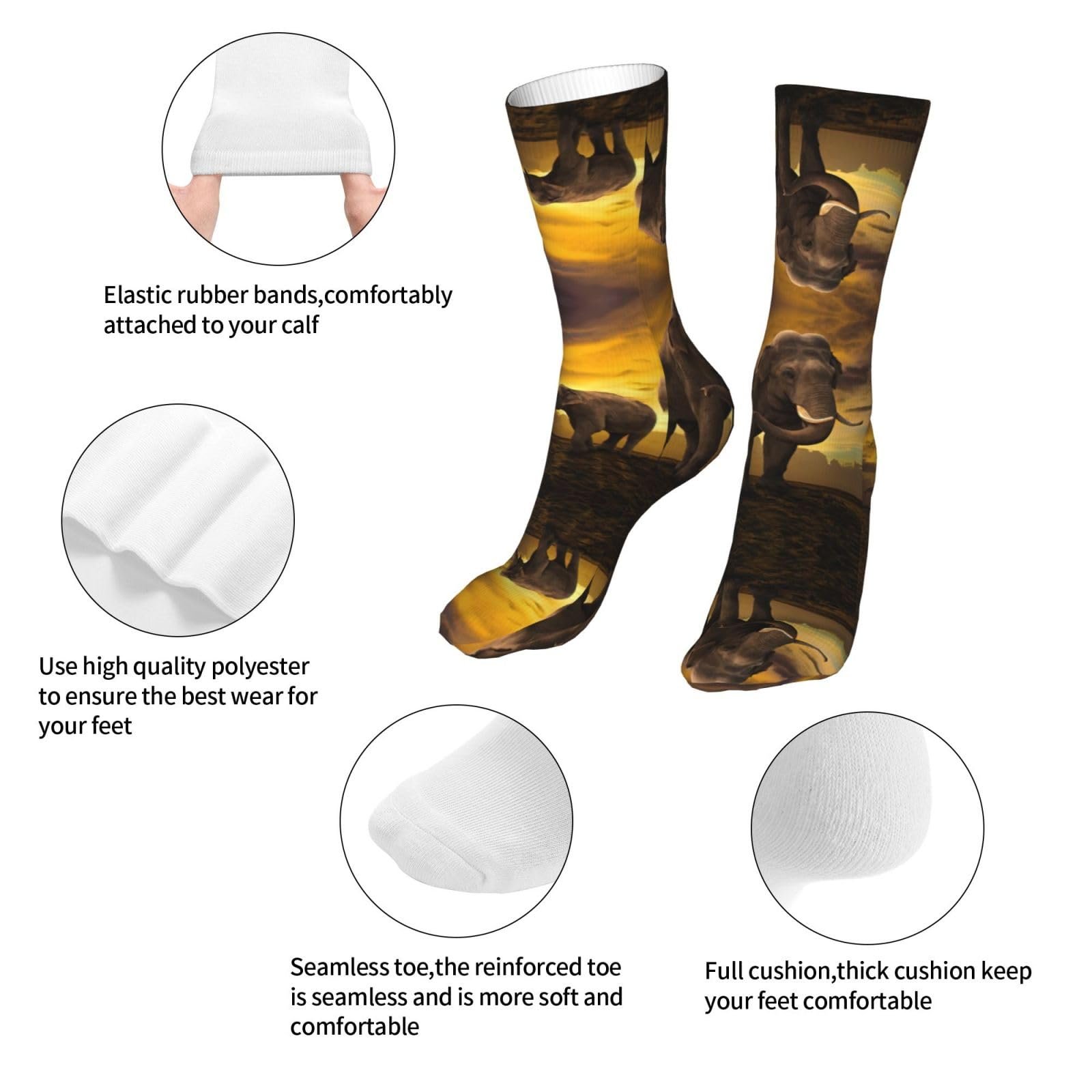 Носки USA Eagle American Flag Sunset Parent-Child Elephant, фото №8