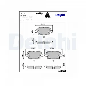 Комплект тормозных колодок, дисковый тормоз DELPHI LP3373 для OPEL VAUXHALL BUICK (SGM) - Фото 1