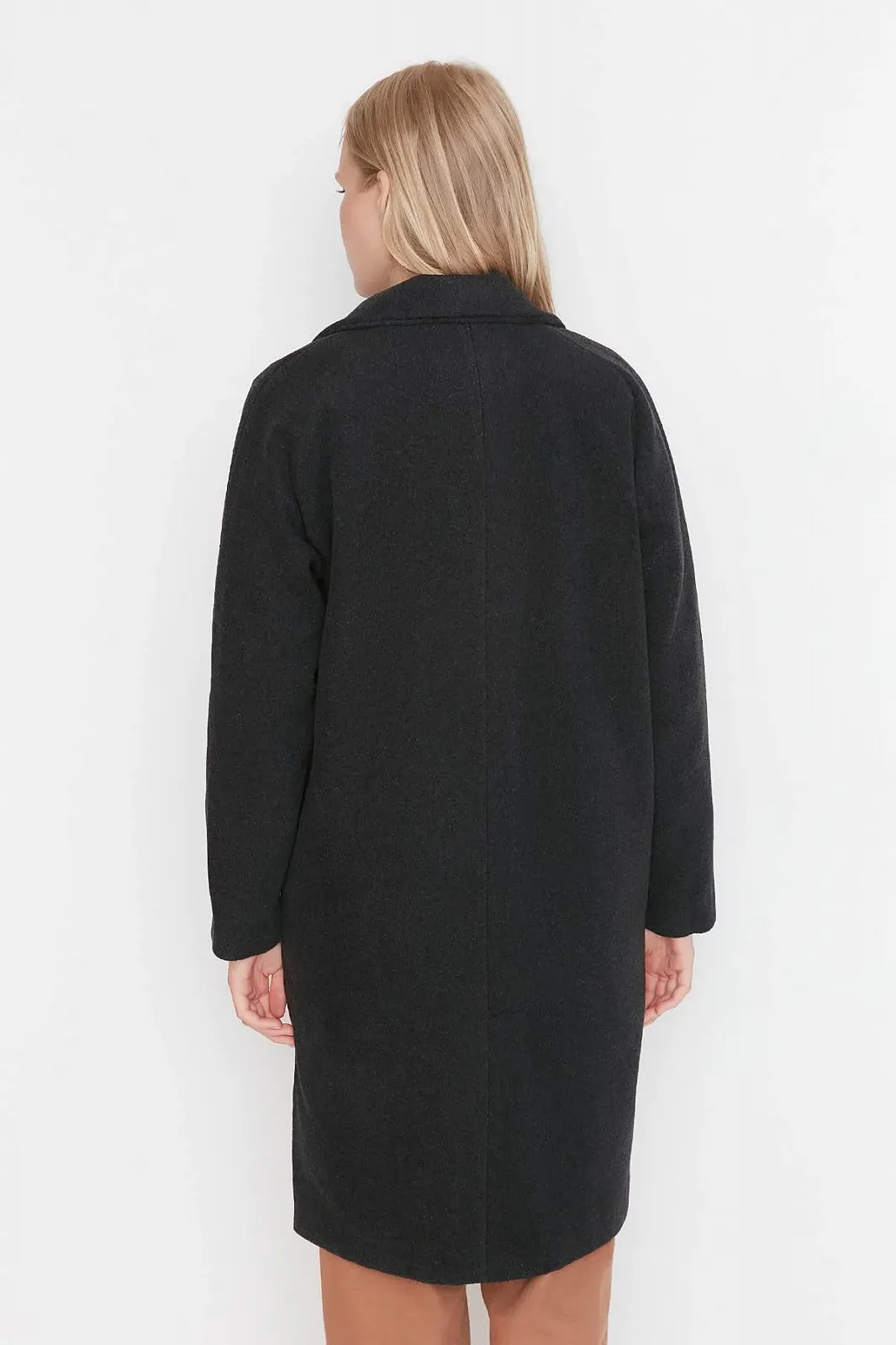 Пальто TRENDYOL Обычный Базовый Однотонный, фото №5 Пальто TRENDYOL Обычный Базовый Однотонный, фото №5