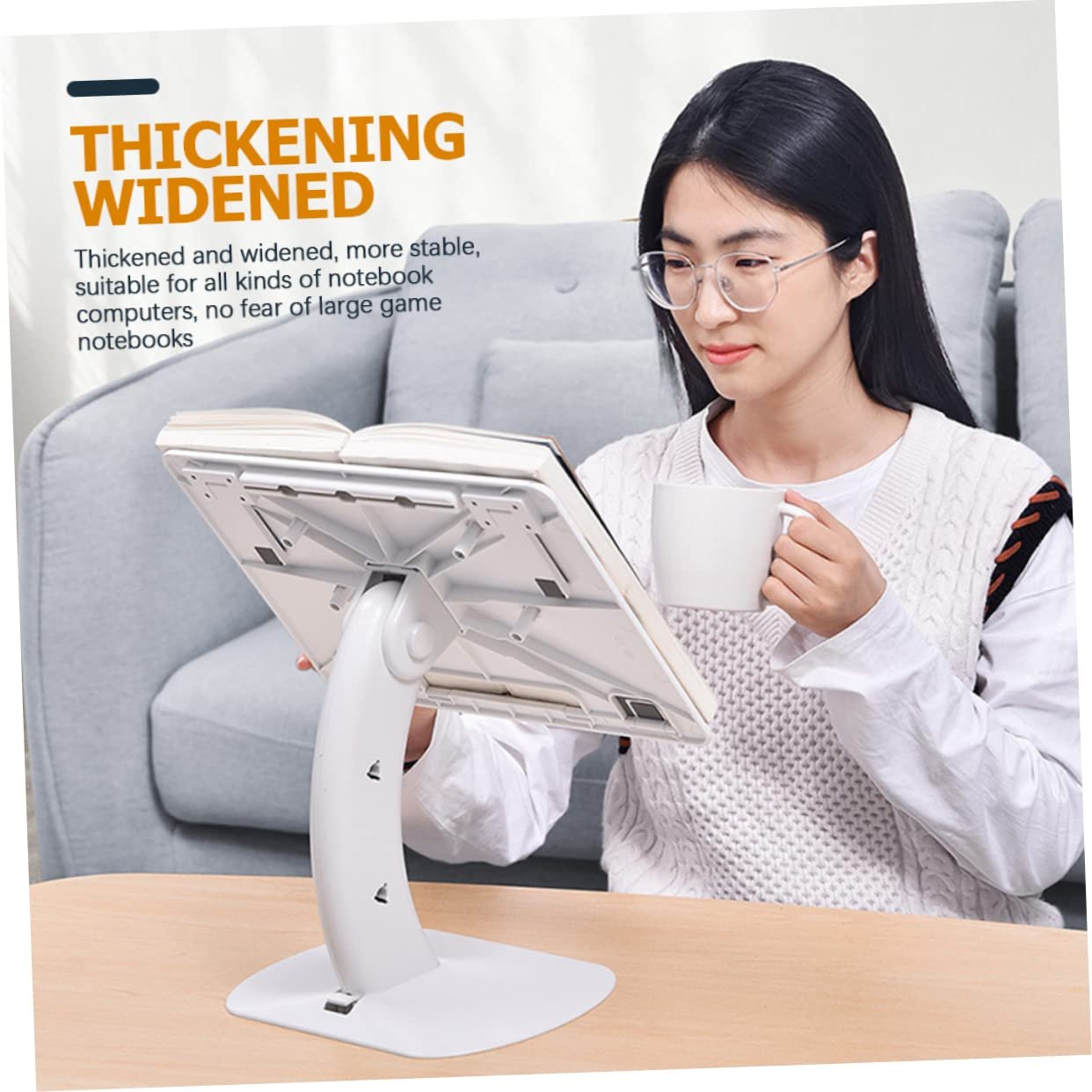 Подставка для ноутбука Tofficu Эргономичная регулируемая по высоте Универсальная подставка для компьютера для обучения Стабильная настольная подставка, фото №4