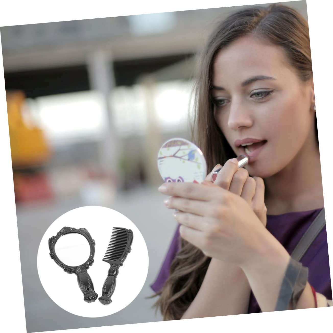 Комплект Angoily 4 шт Гребінець Дзеркало Чорний, фото №5 Комплект Angoily 4 шт Гребінець Дзеркало Чорний, фото №5