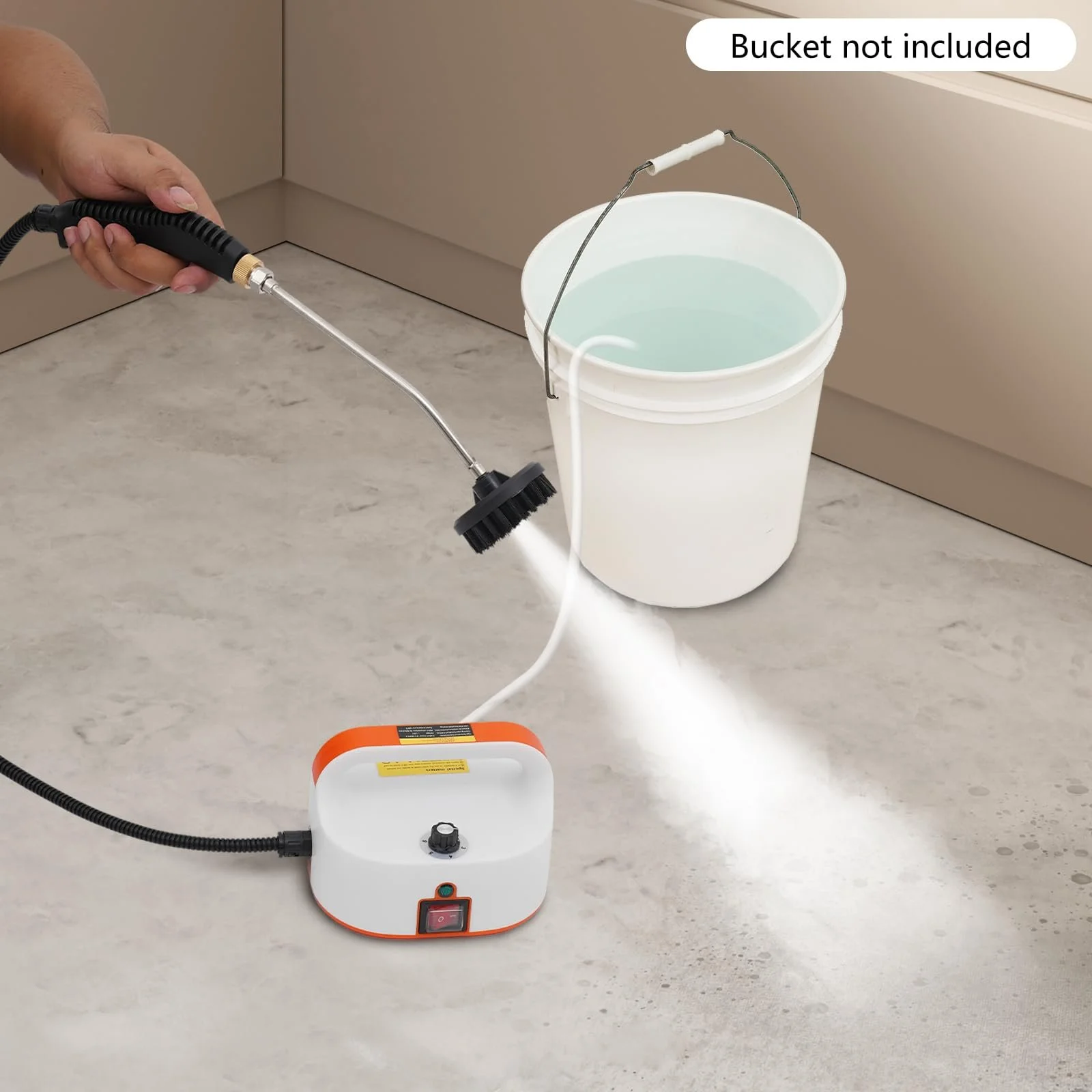 Пароочисник 3800 W портативний високотемпературний Помаранчевий Білий, фото №9