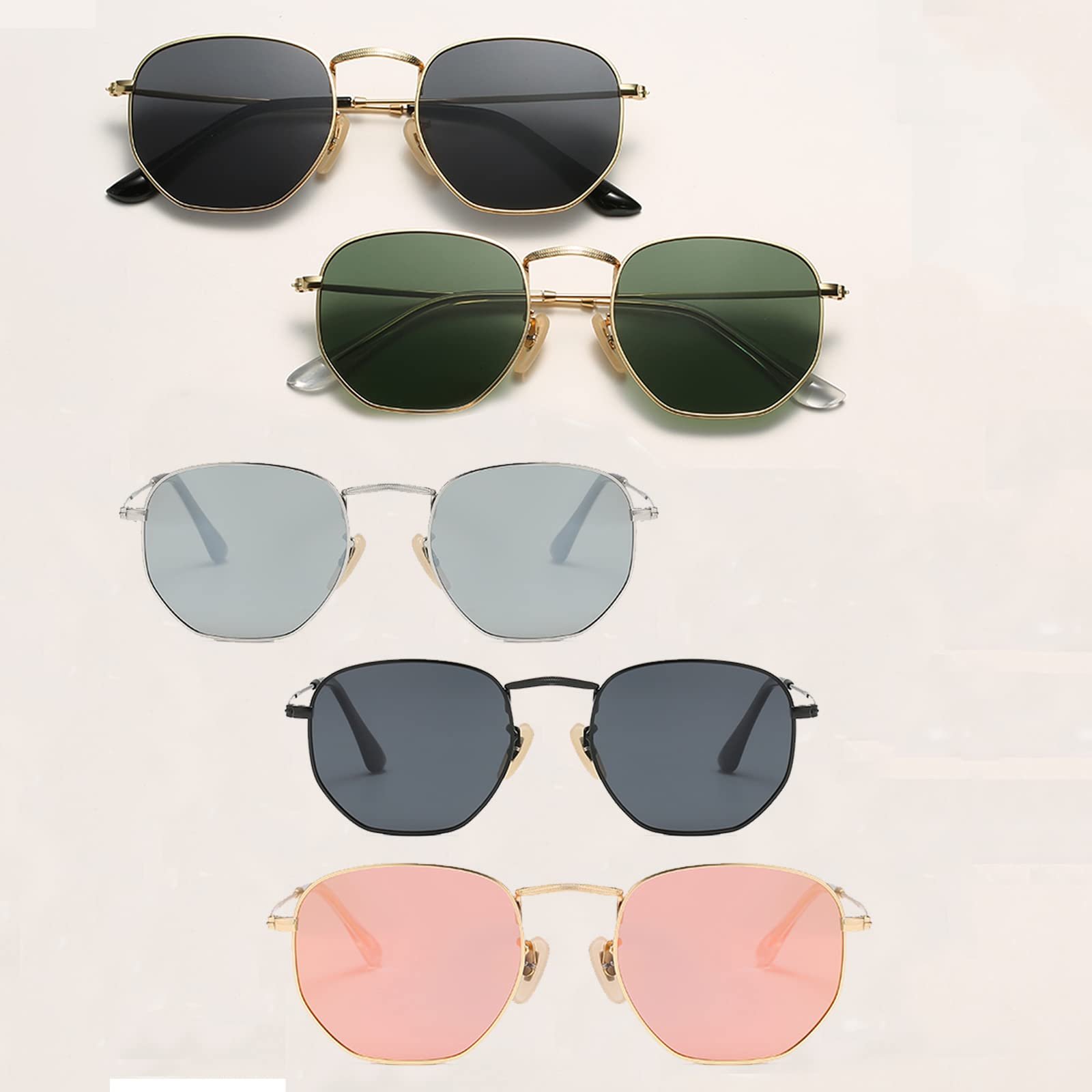 Поляризовані сонцезахисні окуляри Dollger Small Retro Hexagon, металева оправа, квадратні, захист UV 400, фото №6