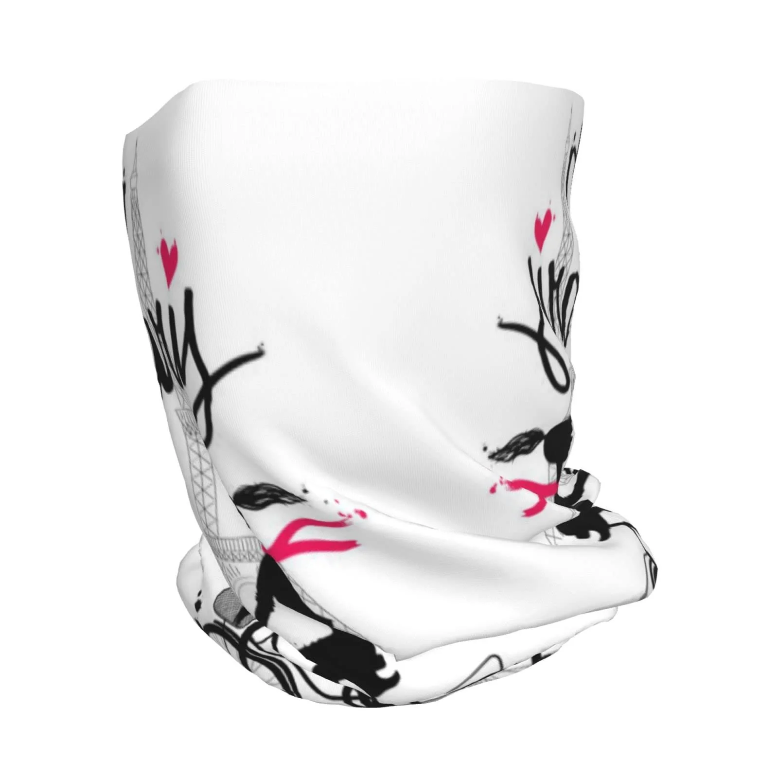 Многофункциональная шапка-бини для девочек с принтом велосипеда и Эйфелевой башни, фото №2