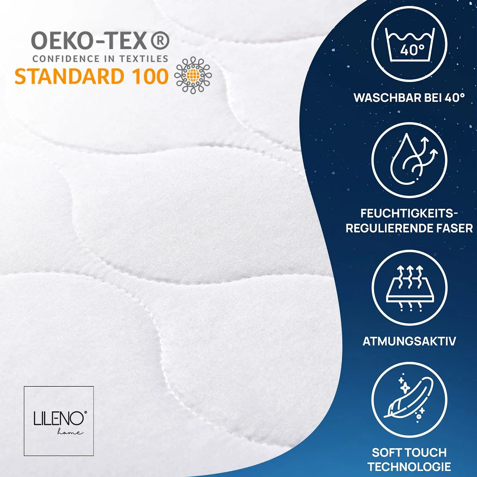 Протектор для матраца Lileno HomE з блискавкою, мікрофібровий, придатний для прання, 160x200 см, фото №4