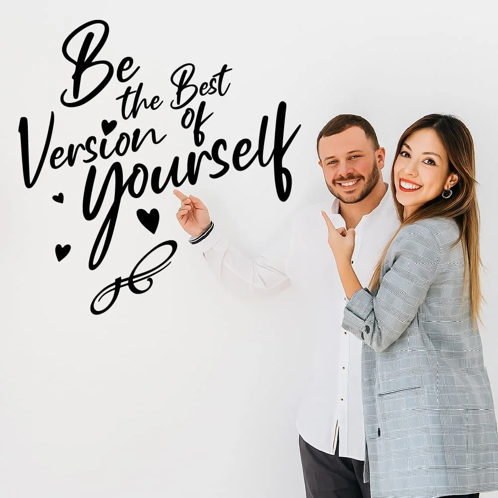 Наклейка на стіну SUPERDANT Be the Best Version of Yourself 96 x 30 см чорна, фото №4