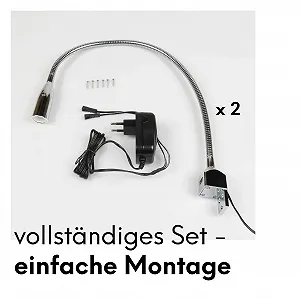 Гнучка світлодіодна лампа для ліжка kalb Material für Möbel LED Reading Light Набір з 2 шт. Хромована synthetic.ua - Фото 1