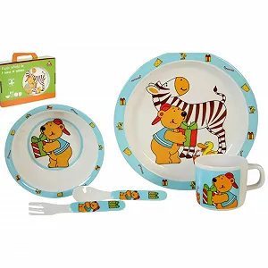 Купити Дитячий Набір Посуду Ведмеді та Зебра Глибока Тарілка, Чашка та Прибори - Фото 1 Дитячий Набір Посуду Ведмеді та Зебра Глибока Тарілка, Чашка та Прибори - Фото 1